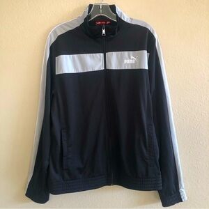 Puma Men’s Performance Black Gray Tricot Track Jacket Size M